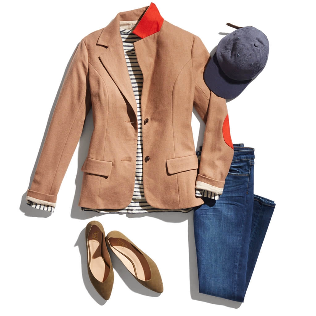 Jacket, jeans, shoes & hat for women