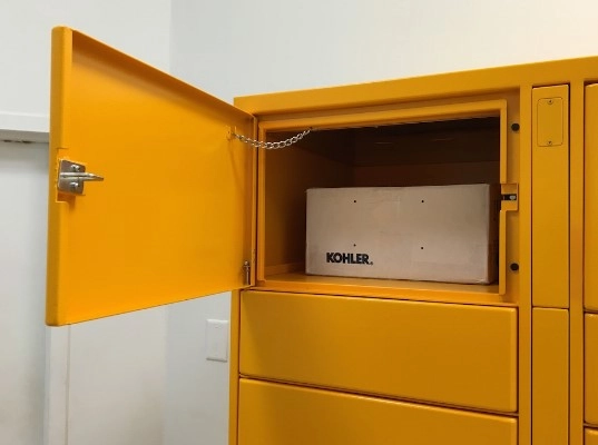 an open parcel locker