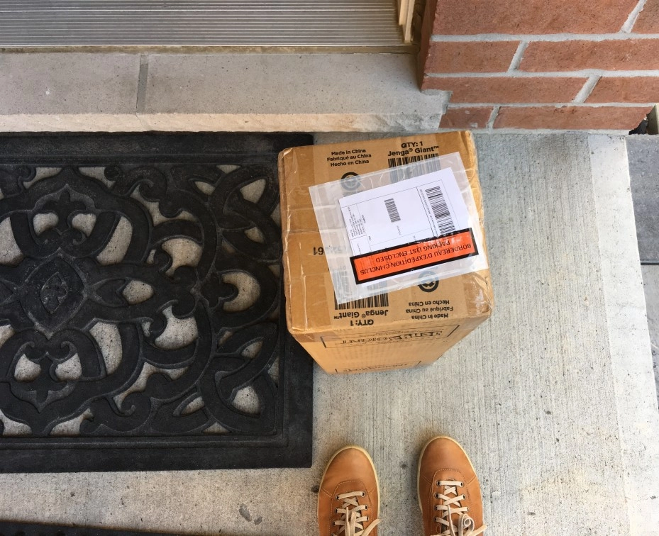 parcel at the front of a door