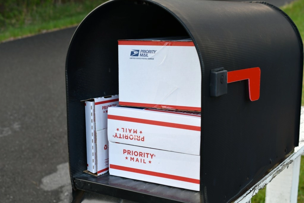 priority mail boxes in a mailbox