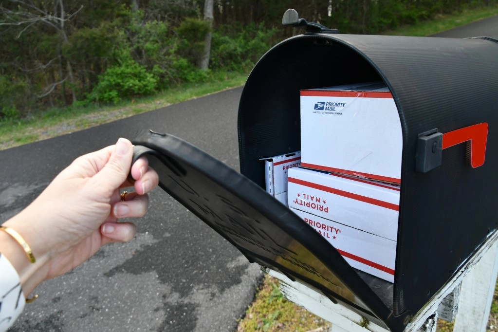 flat rate boxes in a mailbox