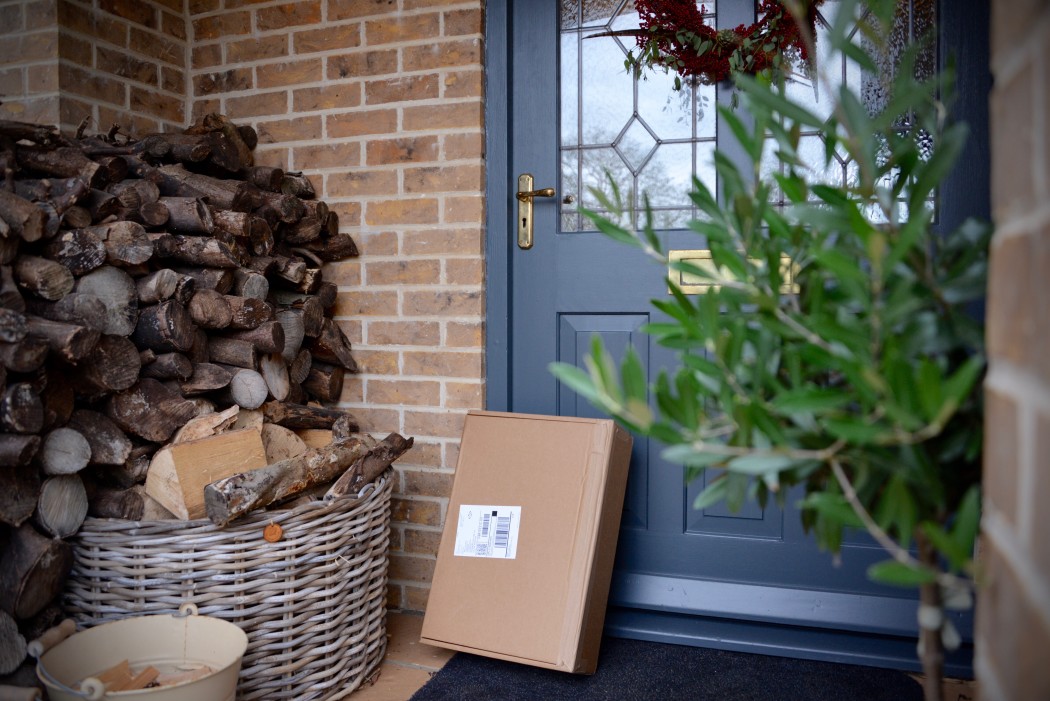 usps parcel on the front door