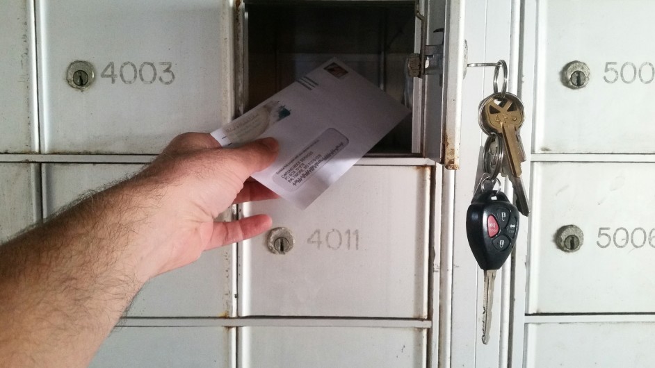 mailbox key on a mailbox